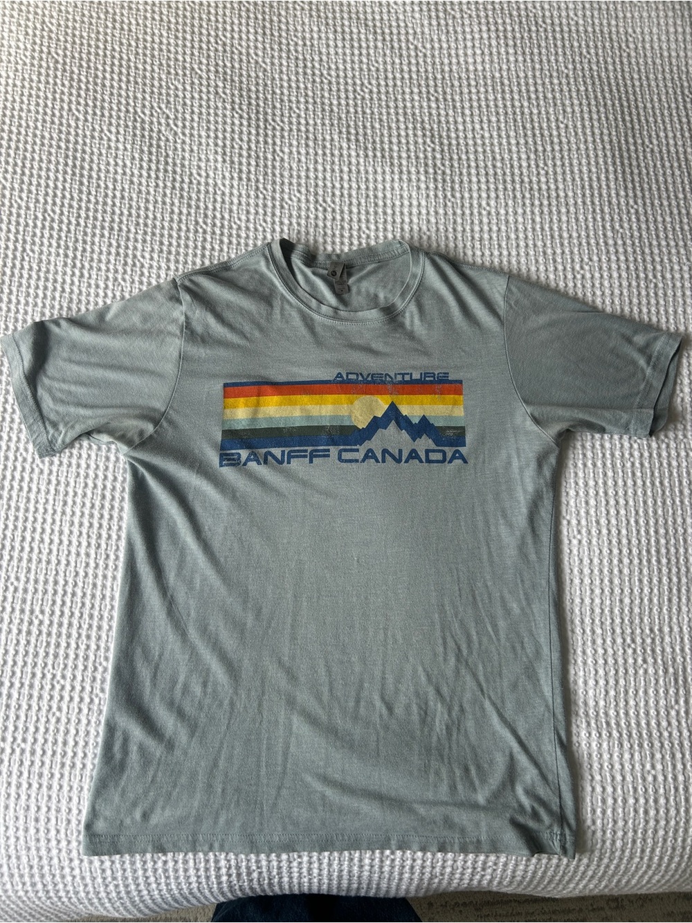 Banff Canada Adventure Graphic Tee - Light Sage Green